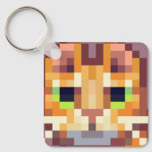 Cat pixelart, Pixel Art, sleutelhanger  (Voorkant)