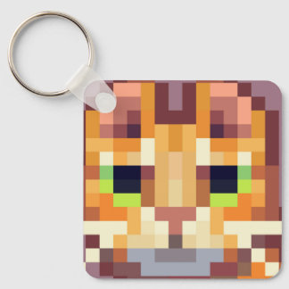 Cat pixelart, Pixel Art, sleutelhanger 