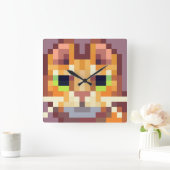 Cat pixelart, Pixel Art  Vierkante Klok (Huis)