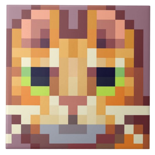 Cat pixelart tegeltje (Voorkant)