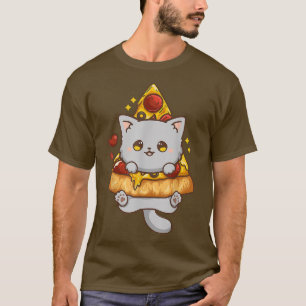 Cat Pizza Anime Japanse noedels Kawaii Neko Girls T-shirt