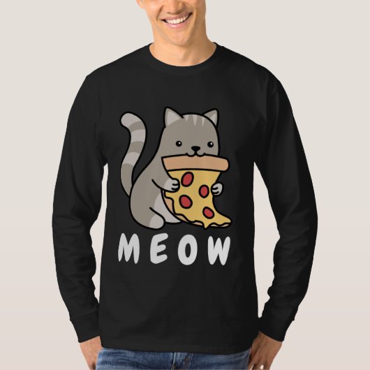 Cat Pizza Cat Owner Fast Food  Cats Humorous Fun T-shirt (Voorkant)