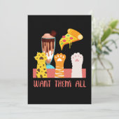 Cat Pizza Ice Cream Kitten Kat Pet Animal Gift Kaart (Staand voorkant)