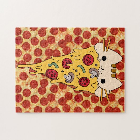 cat pizza jigsaw puzzle game legpuzzel (Horizontaal)