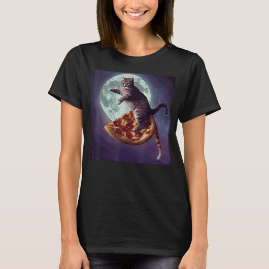 Cat Pizza Moon T-shirt (Voorkant)