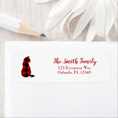 Cat Plaid Check Silhouette Retouradres Etiket (Insitu)