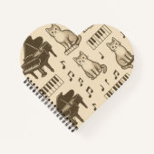 Cat Planner on a Faded Piano Notitieboek (Voorkant)