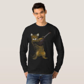 Cat Playing Acoustic Guitar Musician T-shirt (Voorkant volledig)