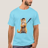Cat playing baseball T-shirt  (Voorkant)