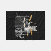 Cat Playing Drums Drumset Drumkit Drumming Drum Dr Fleece Deken (Voorkant (Horizontaal))