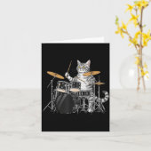 Cat Playing Drums Drumset Drumkit Drumming Drum Dr Kaart (Gele Bloem)