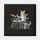 Cat Playing Drums Drumset Drumkit Drumming Drum Dr Magneet (Voorkant)