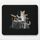 Cat Playing Drums Drumset Drumkit Drumming Drum Dr Muismat (Voorkant)