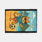 Cat Playing Football Cute Sport Rio De Janeiro Bra Fleece Deken (Voorkant (Horizontaal))