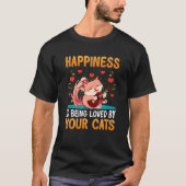 Cat Playing Guitar Happiness Being Loved By Your C T-shirt (Voorkant)