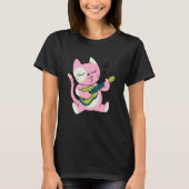 cat playing guitar music t-shirt (Voorkant)