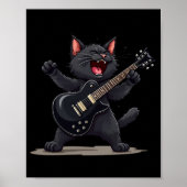 Cat Playing Guitar Rock And Roll Rock Star Funny  Poster (Voorkant)