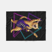 Cat Playing Guitar Rock Star Rock And Roll Men Wom Fleece Deken (Voorkant (Horizontaal))