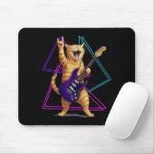Cat Playing Guitar Rock Star Rock And Roll Men Wom Muismat (Met muis)