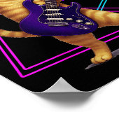 Cat Playing Guitar Rock Star Rock And Roll Men Wom Poster (Hoek)