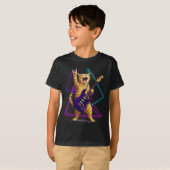 Cat Playing Guitar Rock Star Rock And Roll Men Wom T-shirt (Voorkant volledig)