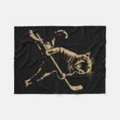 Cat Playing Ice Hockey  Fleece Deken (Voorkant (Horizontaal))
