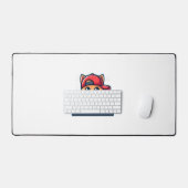 Cat Playing Piano Design voor Muziek en Kattenlief Bureaumat (Keyboard & Muis)