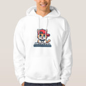 Cat Playing Piano Design voor Muziek en Kattenlief Hoodie (Voorkant)