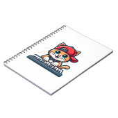 Cat Playing Piano Design voor Muziek en Kattenlief Notitieboek (Linkerzijde)