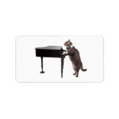 Cat Playing Piano Etiket (Voorkant)