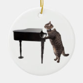 Cat Playing Piano Keramisch Ornament (Voorkant)
