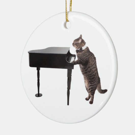 Cat Playing Piano Keramisch Ornament (Links)