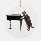 Cat Playing Piano Keramisch Ornament (Achterkant)