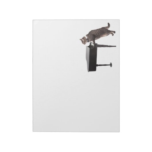 Cat Playing Piano Notitieblok (Linkerzijde)