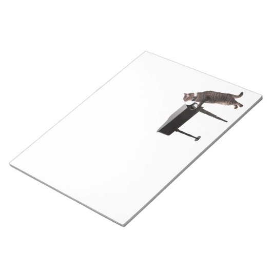 Cat Playing Piano Notitieblok (Schuin)