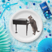 Cat Playing Piano Papieren Bordje (Feest)