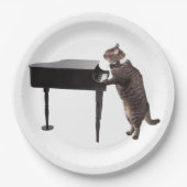 Cat Playing Piano Papieren Bordje (Voorkant)