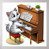 Cat Playing Piano Poster (Voorkant)