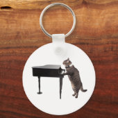Cat Playing Piano Sleutelhanger (Voorkant)