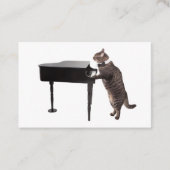 Cat Playing Piano Visitekaartje (Voorkant)