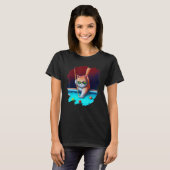 Cat Playing Pool Billiards in Lounge Cool  Cats 1 T-shirt (Voorkant volledig)
