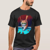 Cat Playing Pool Billiards in Lounge Cool Cats 1 T-shirt (Voorkant)
