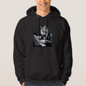 Cat Playing The Piano draagt pak en Stropdas piani Hoodie (Voorkant)