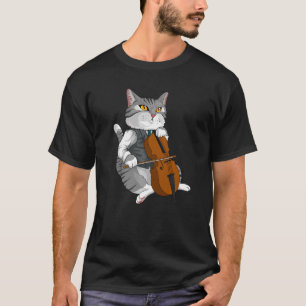 Cat Plays Cello Violin muziekinstrument T-shirt
