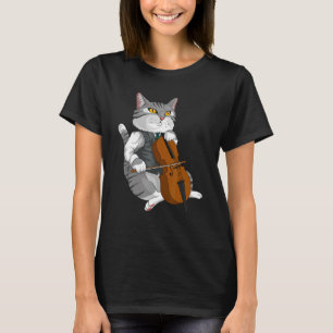 Cat Plays Cello Violin muziekinstrument T-shirt