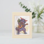 Cat Plays de Banjo Briefkaart (Staand voorkant)