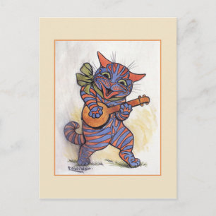Cat Plays de Banjo Briefkaart