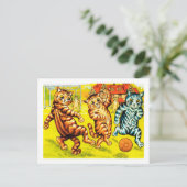 Cat Plays Football, Louis Wain Briefkaart (Staand voorkant)