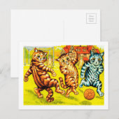 Cat Plays Football, Louis Wain Briefkaart (Voorkant / Achterkant)