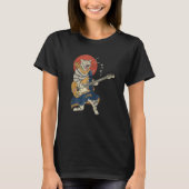 Cat Plays Guitar Ukiyo E Samurai Japans Warrio T-shirt (Voorkant)